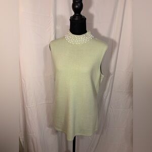 Mercer Street Studio Pearl Embellished Mock Turtle Neck Size XL